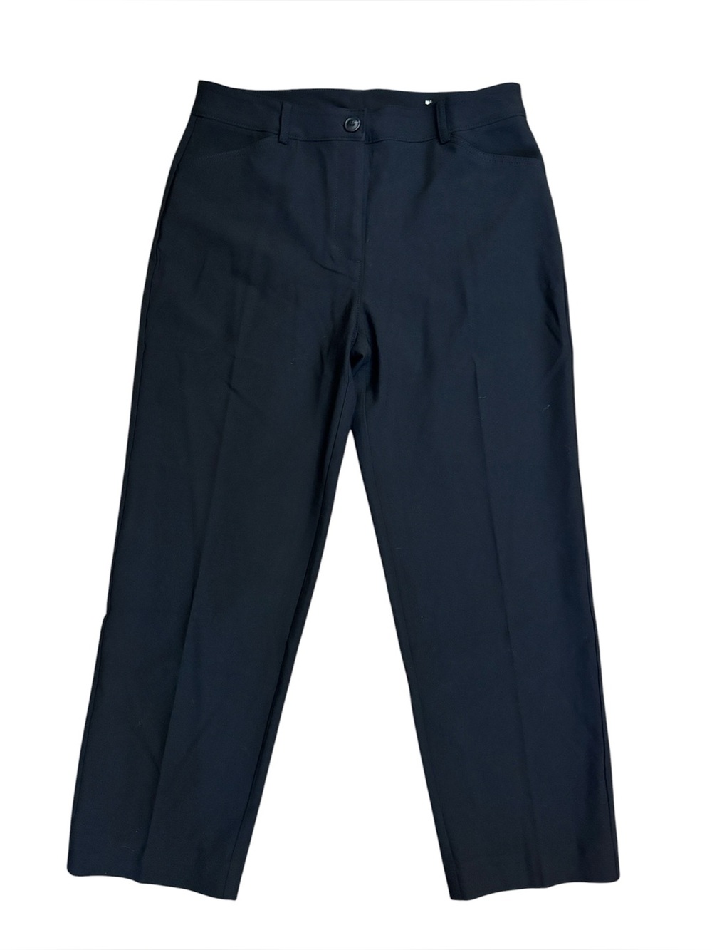 Chico's Black Fly Front Ankle Pants Trousers NWT Size 1.5 (Women's 10)